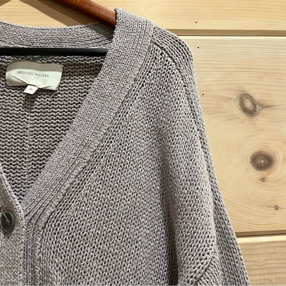 Brochu Walker Cropped Chunky Knit Button Up Cardigan in Asher Multi M - Picture 7 of 16